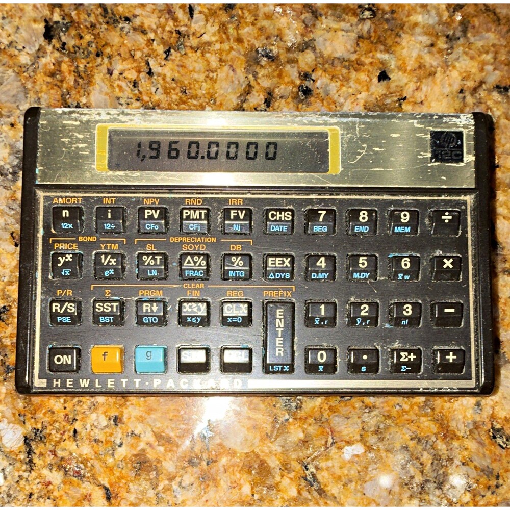 Vintage HP 12C Financial Calculator Hewlett Packard Tested Working